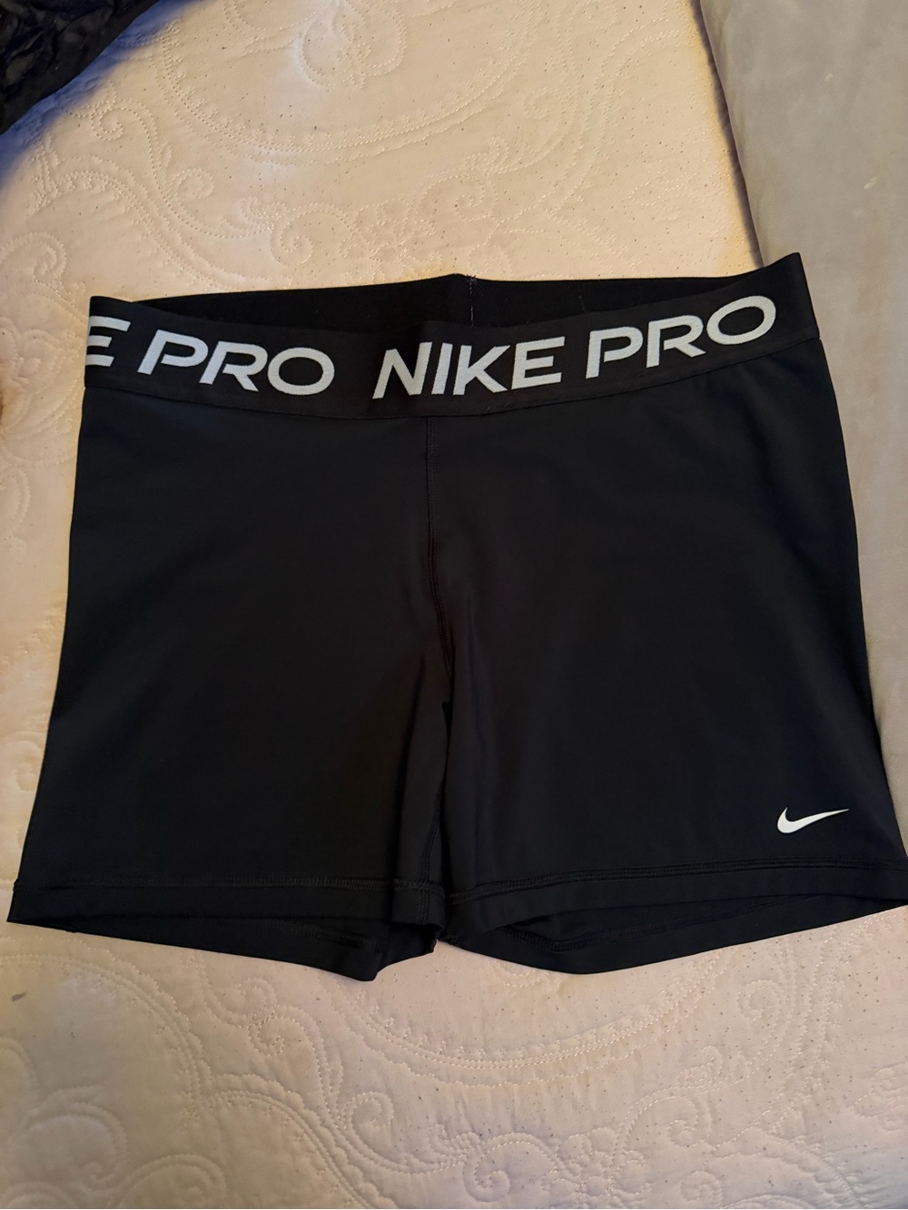 Nike Black Compression Training Shorts with White Branding